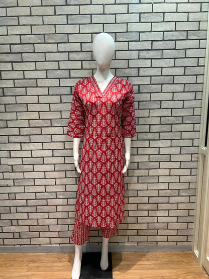 Cotton kurta pant set