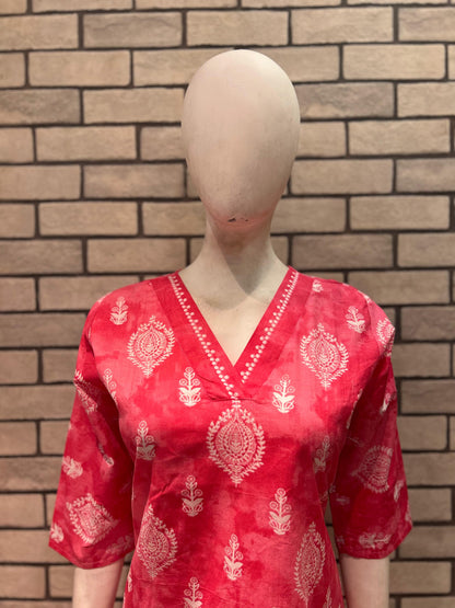 Cotton kurta pant set