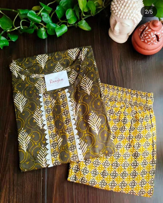 Cotton Kurta Pant Set
