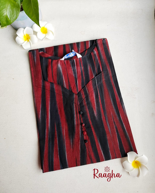 Ikkat cotton kurti