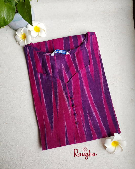 Ikkat cotton kurti