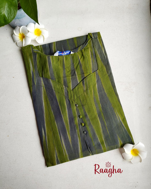 Ikkat cotton kurti
