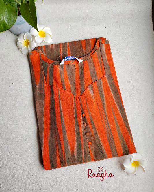 Ikkat cotton kurti
