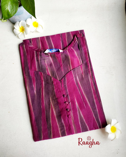 Ikkat cotton kurti