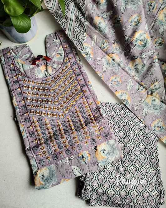 Cotton Salwar Set With Lining