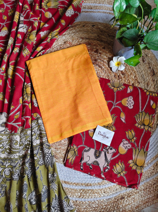 Unstitched Kalamkari Cotton Material