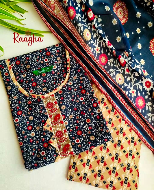 Cotton Patiyala Set with Lining