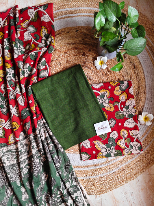 Unstitched Kalamkari Cotton Material