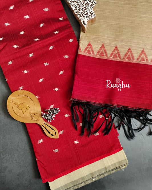 Unstitched silk salwar fabric set