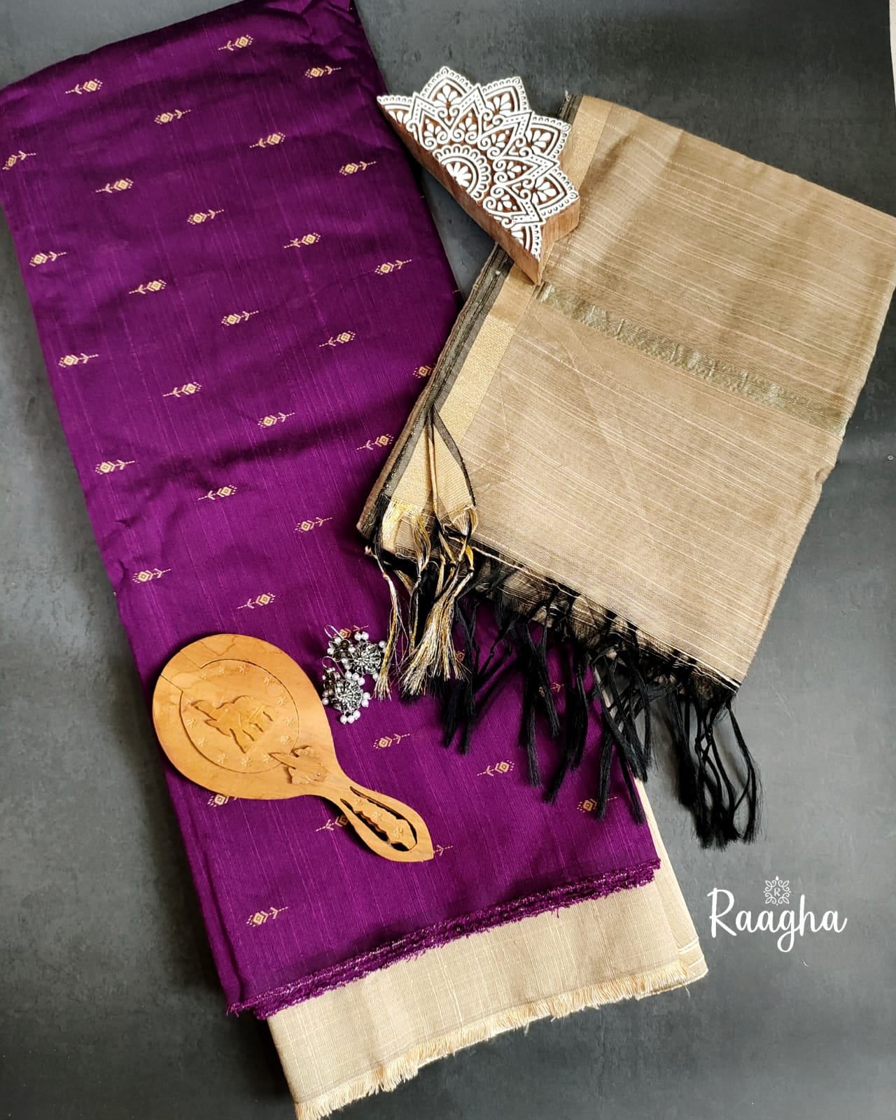 Unstitched silk salwar fabric set
