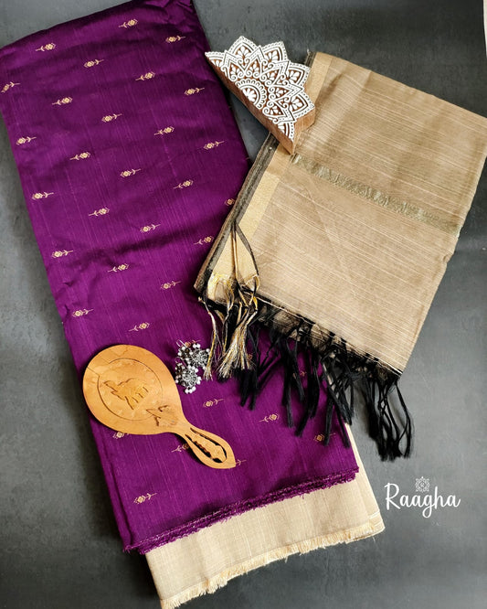 Unstitched silk salwar fabric set