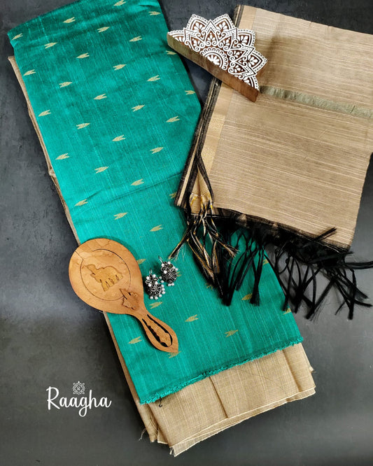 Unstitched silk salwar fabric set